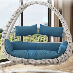 Cocoa Metal Porch Swing with Stand, 2-seater, Wear Resistant, Includes Cushions, Chain, and Stand Porch Swings