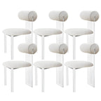 Contemporary upholstered dining chair with clear acrylic frame for kitchen seating