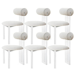 Contemporary Upholstered Dining Chair with Acrylic Frame for Kitchen Dining Chairs