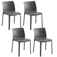 Scandinavian Plastic & Acrylic Kitchen & Dining Chair with Low Back Dining Chairs