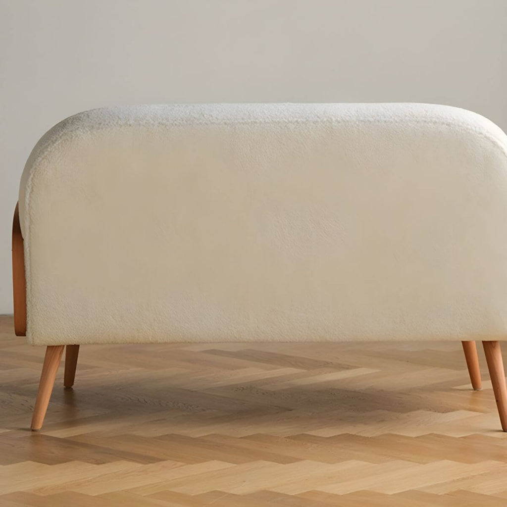 Contemporary wooden sofa with stain-resistant polyester upholstery for living room