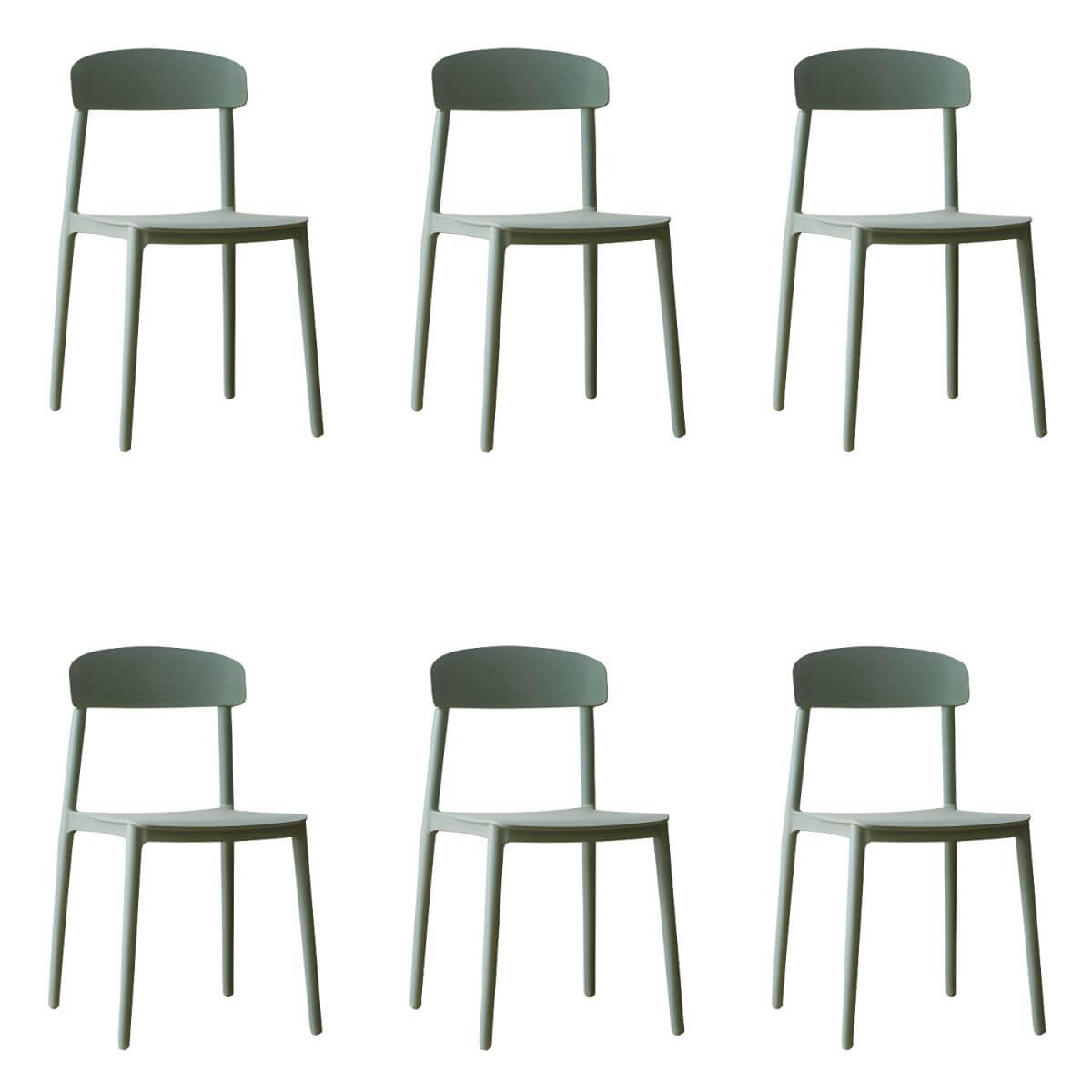 Scandinavian style low back kitchen and dining chair made of plastic and acrylic