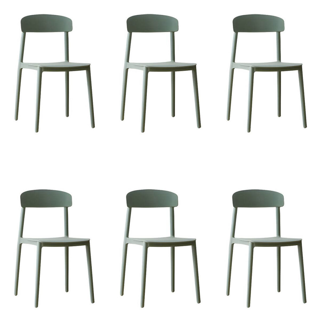 Scandinavian style low back kitchen and dining chair made of plastic and acrylic