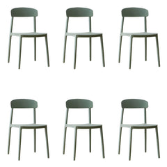 Scandinavian Style Plastic & Acrylic Kitchen & Dining Chair with Low Back Dining Chairs