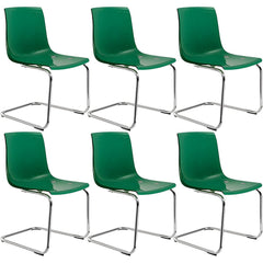 Scandinavian Style Plastic & Acrylic Side Chair Silver Legs Non-Upholstered Chair Dining Chairs