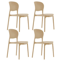 Stackable Modern Side Chair with Low Back in Plastic & Acrylic - Contemporary Style Dining Chairs