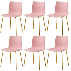 Modern Plastic & Acrylic Side Chair for Kitchen & Dining with Metal Legs Dining Chairs