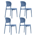 Stackable modern side chair with low back made of plastic and acrylic, perfect for contemporary dining