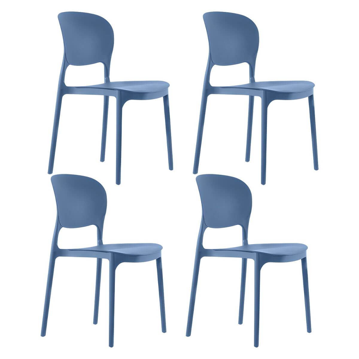 Stackable modern side chair with low back made of plastic and acrylic, perfect for contemporary dining