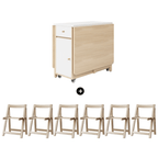 Expandable modern minimalist dining table set with chairs for stylish, space-saving meals