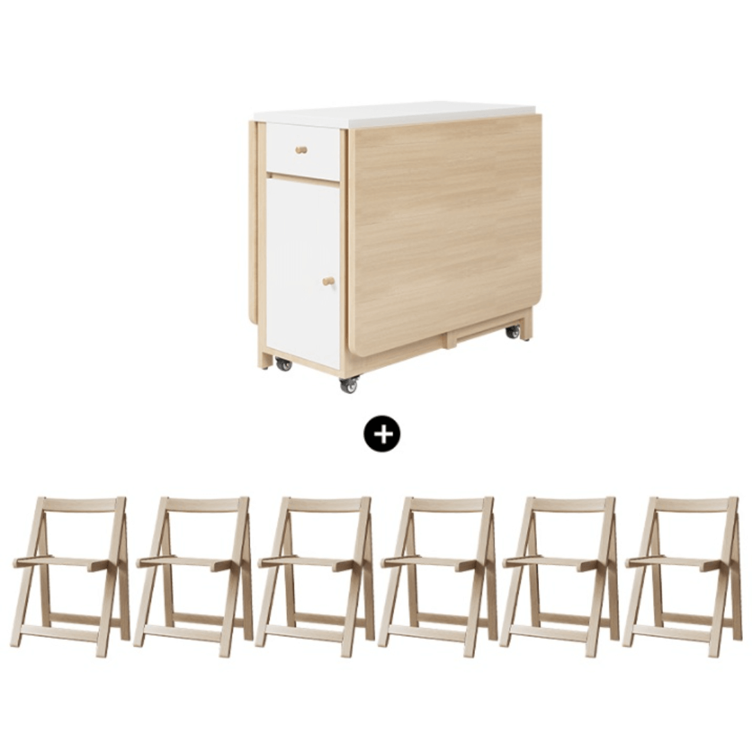 Expandable modern minimalist dining table set with chairs for stylish, space-saving meals