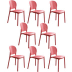 Stackable Scandinavian side chair with open back made of plastic and acrylic for dining