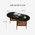 Retro-style dining table with smooth edges, perfect for family meals and work