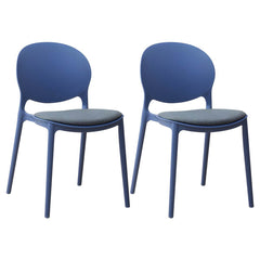 Scandinavian Plastic Dining Chair Open Back Side Chair with 4 Legs for Home Use Dining Chairs