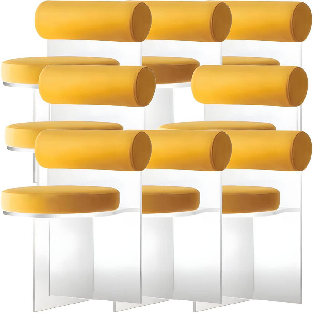 Acrylic contemporary dining chair with solid back, perfect for modern dining rooms