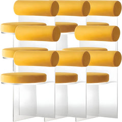 Contemporary Solid Back Dining Chair Acrylic Side Chair for Dining Room Dining Chairs