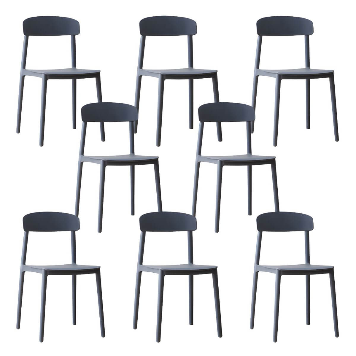 Scandinavian style low back kitchen and dining chair made of plastic and acrylic