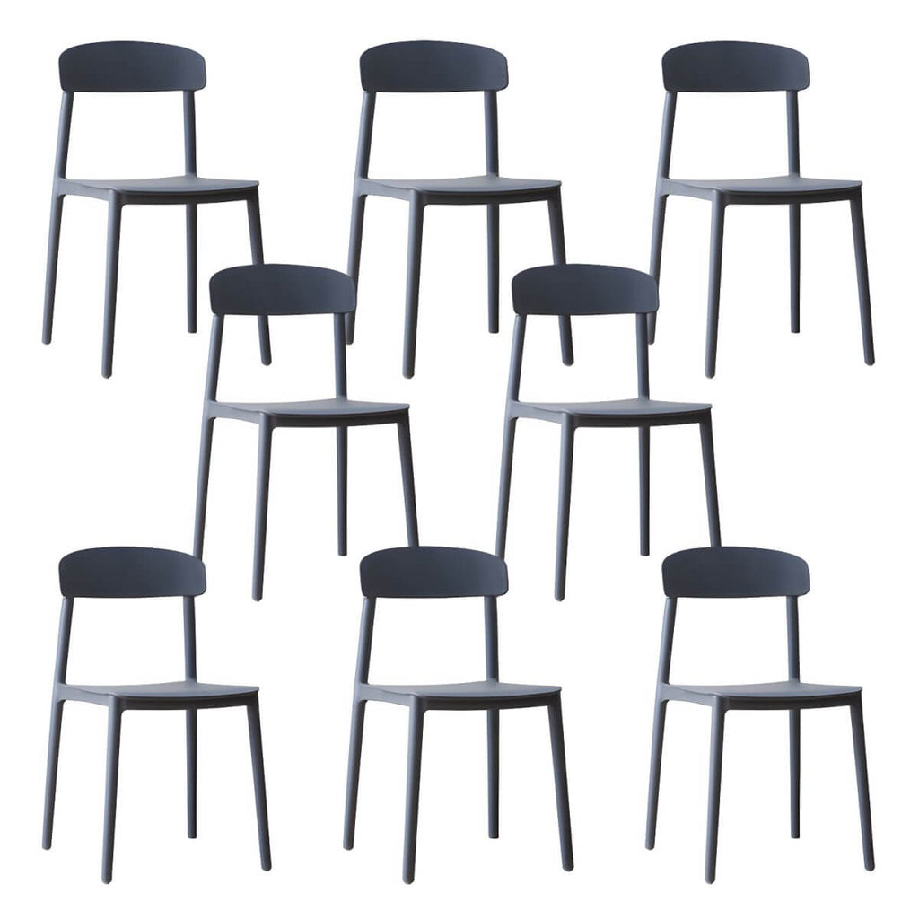 Scandinavian style low back kitchen and dining chair made of plastic and acrylic