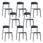 Scandinavian style low back kitchen and dining chair made of plastic and acrylic