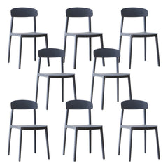 Scandinavian Style Plastic & Acrylic Kitchen & Dining Chair with Low Back Dining Chairs