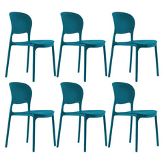 Stackable Modern Side Chair with Low Back in Plastic & Acrylic - Contemporary Style Dining Chairs