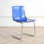 Scandinavian style plastic and acrylic non-upholstered side dining chair