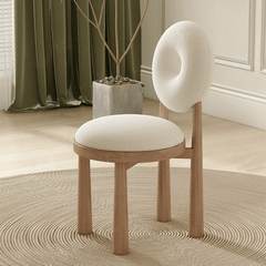 Chic Round Terrazzo Table and Soft Wool Upholstered Chairs - Trendy Home Dining Experience