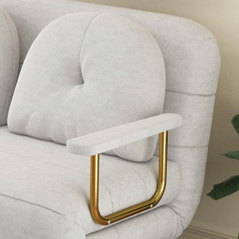 Convertible sofa sleeper with tufted back and polyester fiber upholstery