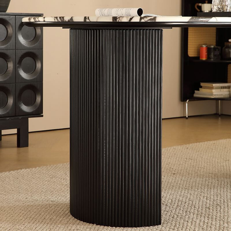 Oval multicolor genuine marble dining table set with 4 chairs for stylish dining rooms