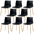 Modern plastic and acrylic side chair with metal legs, ideal for kitchen and dining rooms