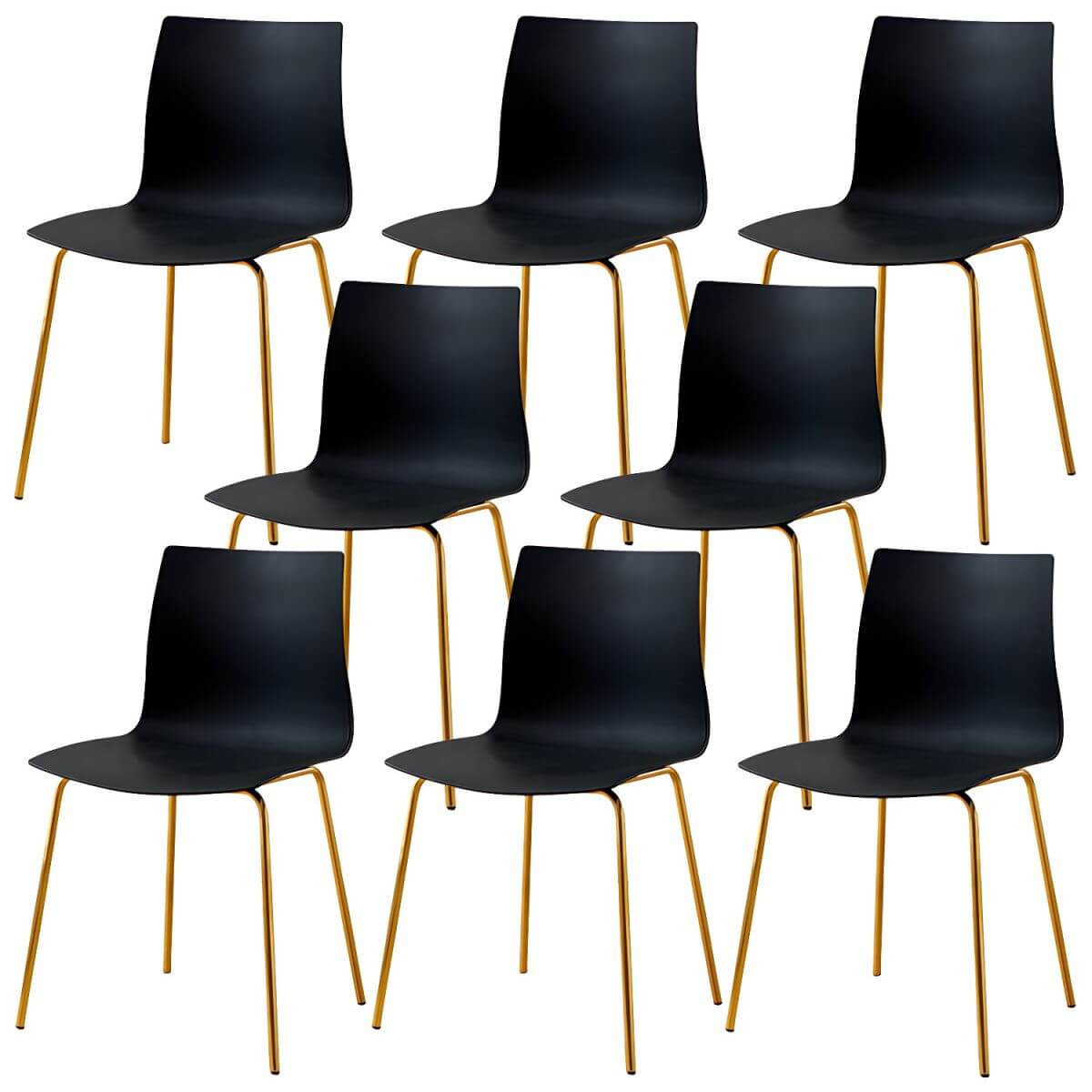 Modern plastic and acrylic side chair with metal legs, ideal for kitchen and dining rooms