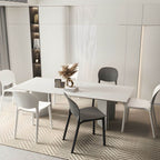 Stackable Nordic dining chair with acrylic legs and ergonomic backrest for modern dining rooms