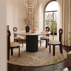 Chic Round Terrazzo Dining Table – Durable Design for Home Gatherings