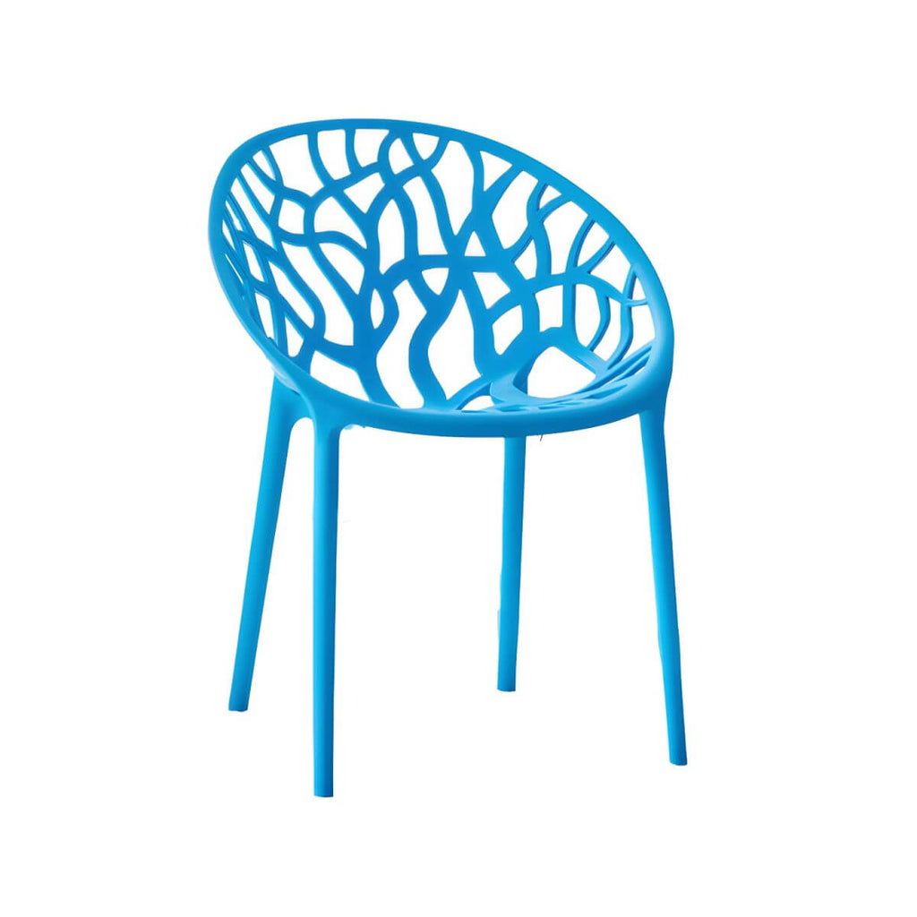 Scandinavian style sloped arm chair made of plastic and acrylic, ideal for kitchen and dining areas