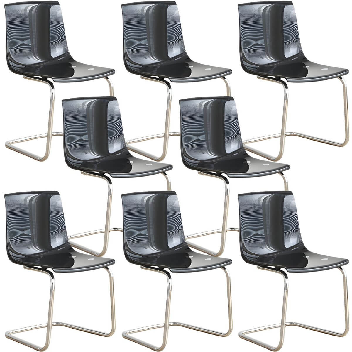 Scandinavian style plastic and acrylic non-upholstered side dining chair