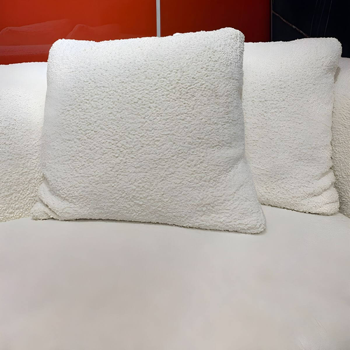 Ultra-modern polyester blend tuxedo arm sofa with tight back, 27.56 inches high sectional