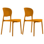 Stackable modern side chair with low back made of plastic and acrylic, perfect for contemporary dining