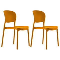 Stackable Modern Side Chair with Low Back in Plastic & Acrylic - Contemporary Style Dining Chairs