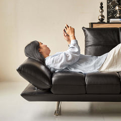Living Room Double Sided Sofa with Leather Upholstery
