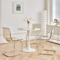 Scandinavian Style Non-Upholstered Side Chair in Plastic & Acrylic Dining Chairs