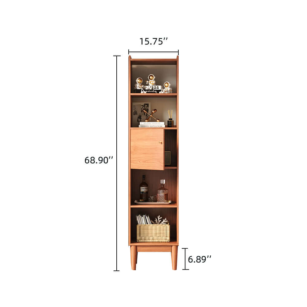 Multifunctional wooden bookcase combo with storage and display cabinet features