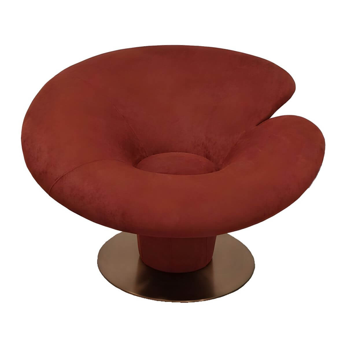 High-back modern papasan chair with linen blend upholstery and reclining feature