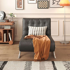 Retro Leather Lazy Barcelona Sofa Chair with Metal Leg