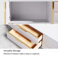 Modern TV Stand with 2 Drawers & Cabinets Media Console