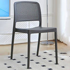 Stackable modern plastic and acrylic side chair for kitchen and dining use