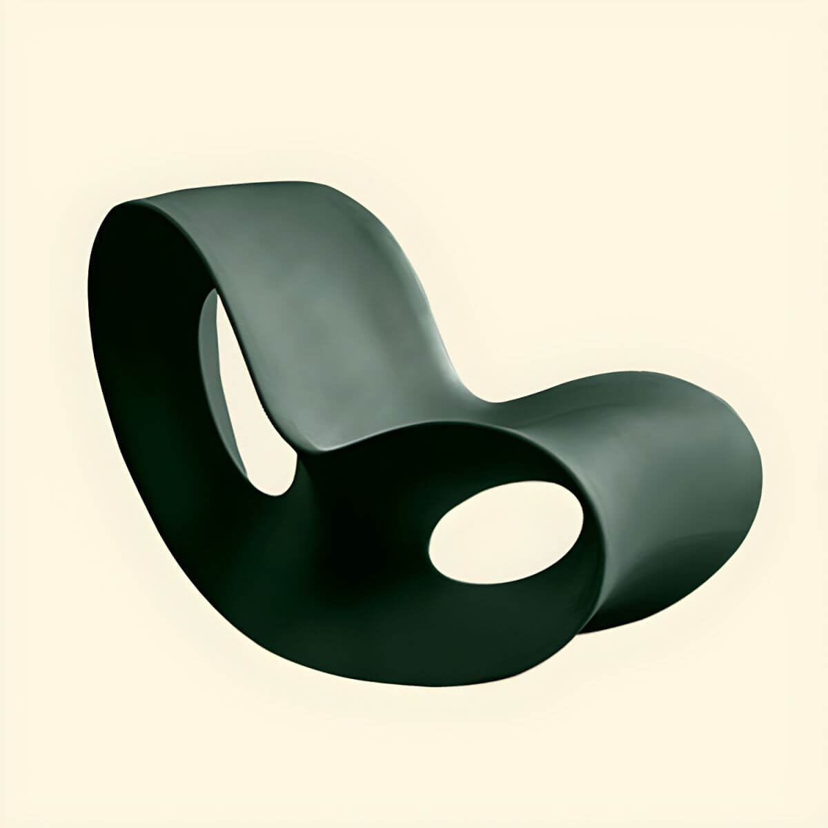 Acrylic contemporary indoor rocking chair without armrest in solid color