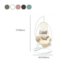 Tropical Olive Green/Auburn/Rose Metal Stand Porch Swing with Stand, Pads & Chain Porch Swings