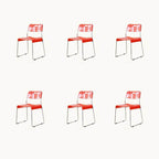 Stackable plastic and acrylic side chair for modern garden and dining use