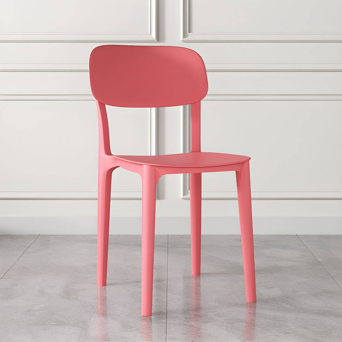 Stackable Nordic acrylic dining chair with backrest and acrylic legs
