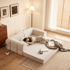 Elegant soft velvet 3-seater sofa bed with modern design and easy maintenance